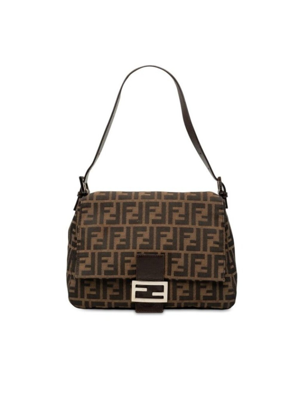 Fendi Zucca Bag Brown Canvas Leather